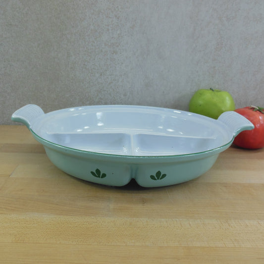 Dru Holland Green Tulip Cast Iron 10" Divided 3 Section Pan