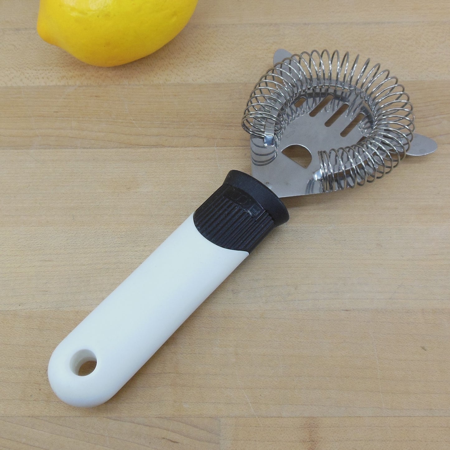 Ekco Stainless Black/White Plastic Handle Cocktail Shaker Strainer