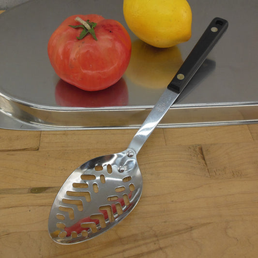 Ekco (Flint) Stainless USA Large Slotted Spoon - Black #1921