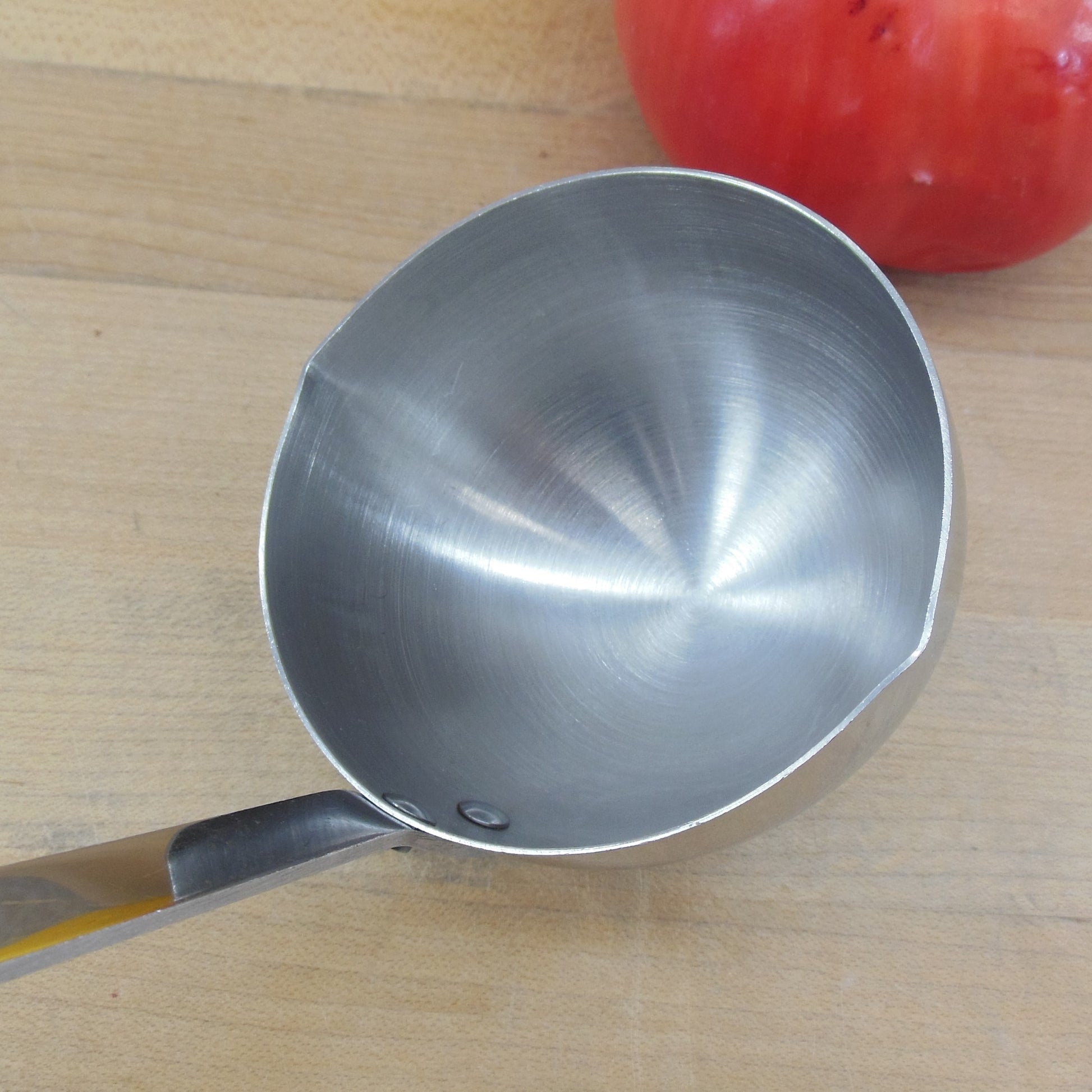 Ekco USA Stainless Kitchen Deep Ladle - Black Handle #1945 Vintage