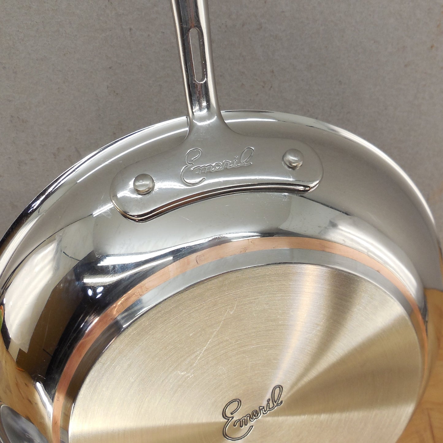 Emeril By All-Clad Stainless Copper Core 8" & 10" Skillet Fry Pans Used Polished