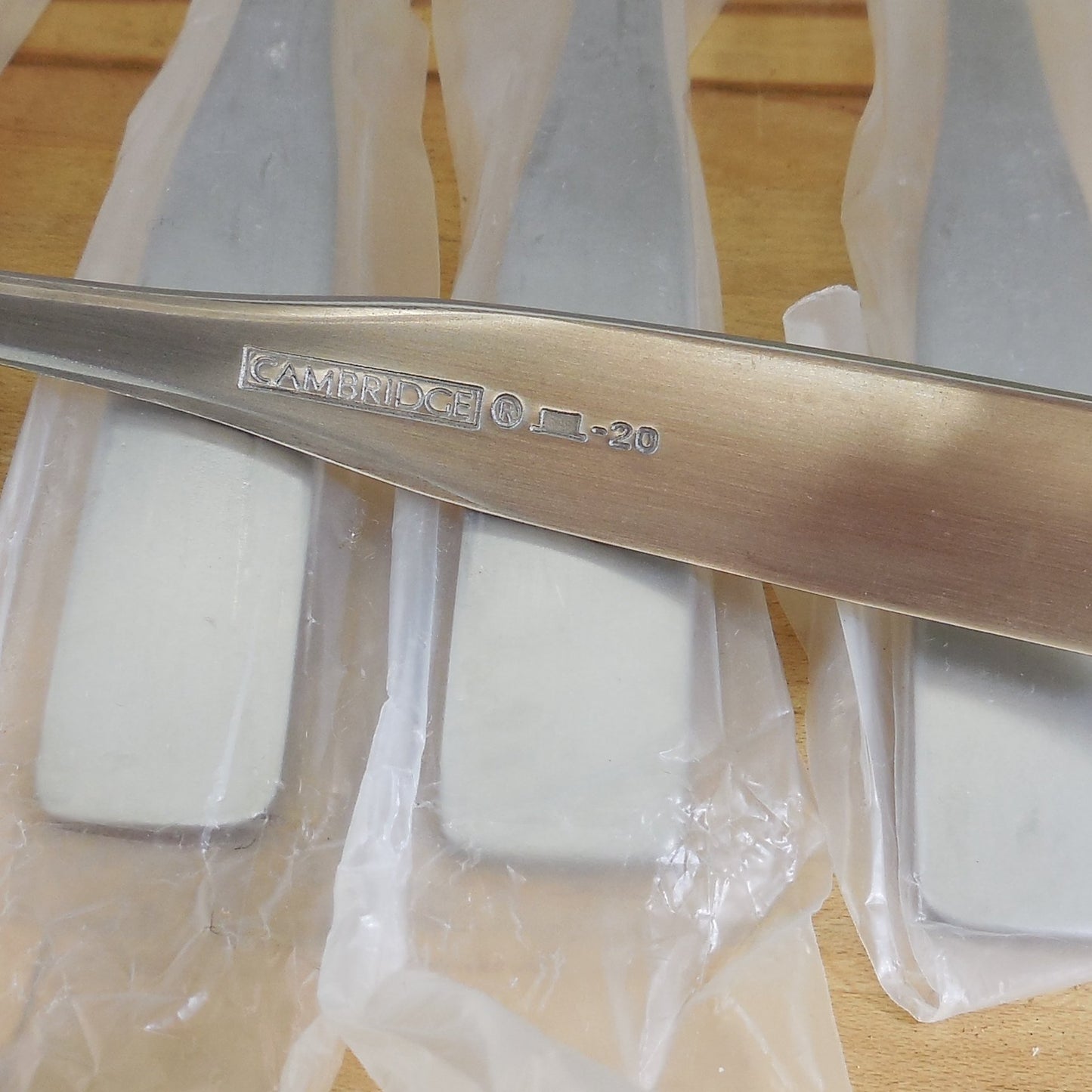 NIP Cambridge Madison Stainless Flatware - 7 Dinner Forks Plastic Sleeves