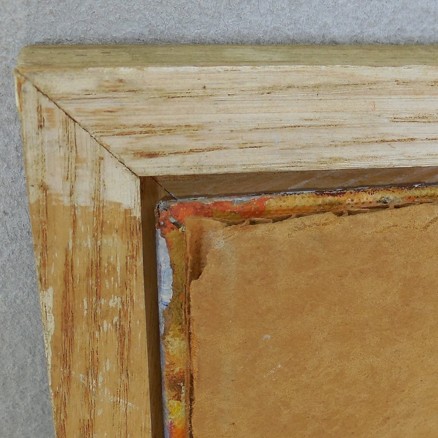 Signed 1950-60's Folk Art Oil Painting Bird Robin Flowers 9x12 On Artist Board