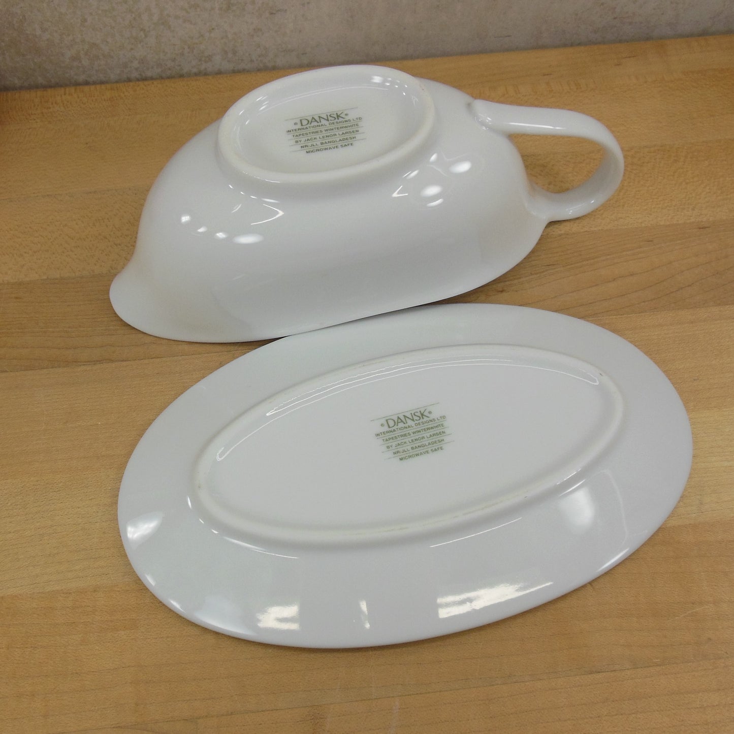 Dansk Tapestries Winter White Larsen - Gravy Boat & Underplate Vintage
