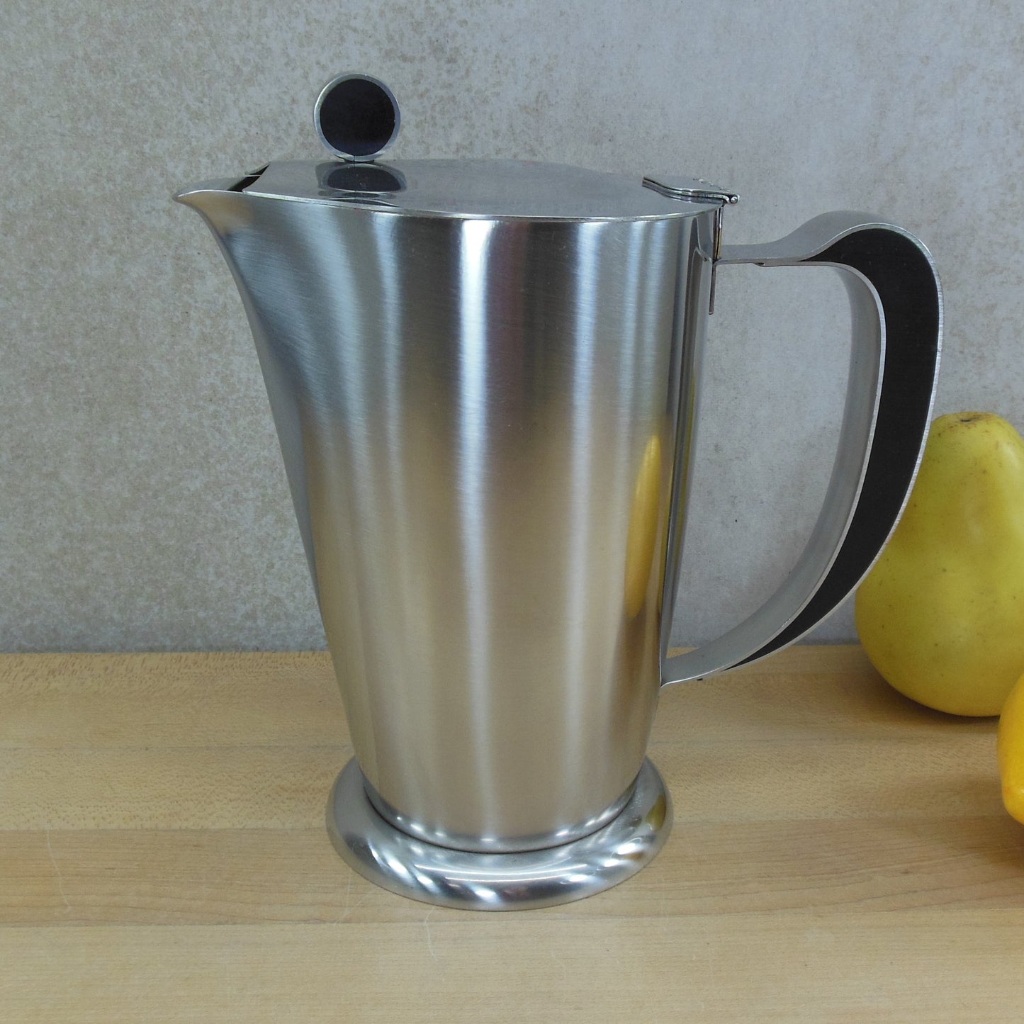 Gense Sweden Stainless Steel Lidded Pitcher Black Insets 100cL Folke Arström