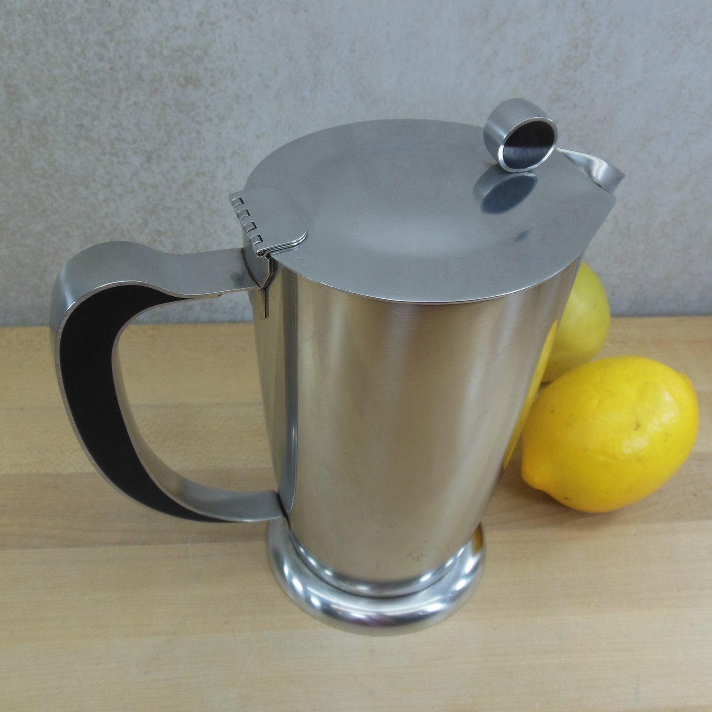 Gense Sweden Stainless Steel Lidded Pitcher Black Insets 100cL Folke Arström