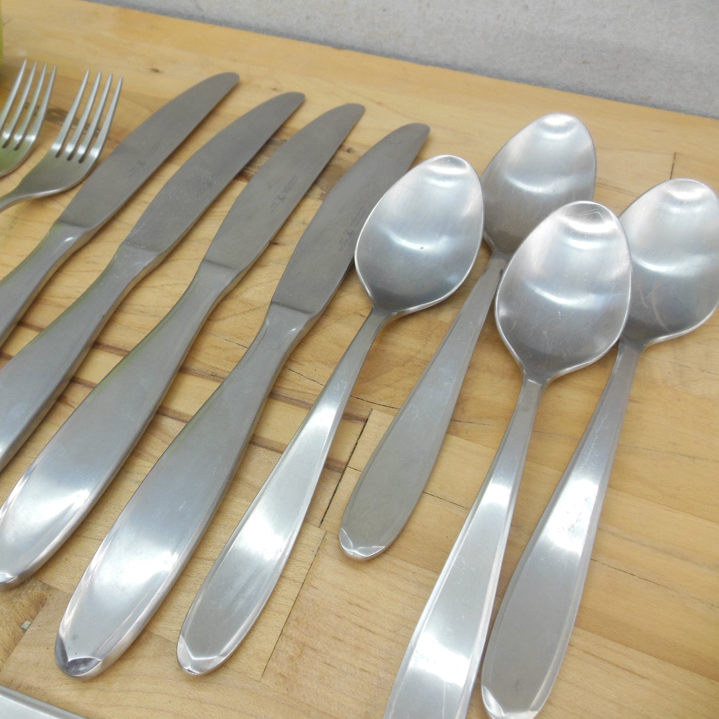 J.A. Henckels Gem Satin Stainless Flatware Lot 13 Pieces Fork Spoon Knife used