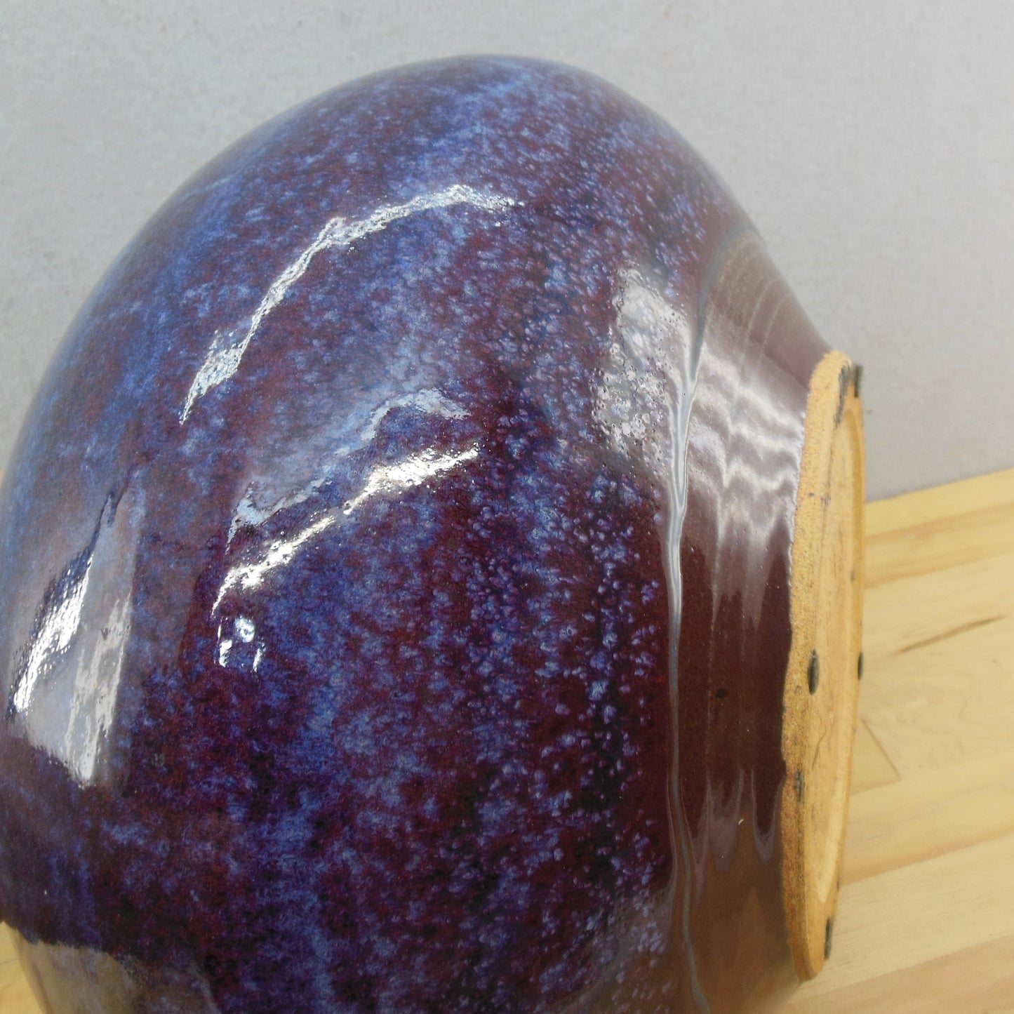 Geoffrey Healy? 2000 Signed Pottery Large Moon Jar Vase 8.5" 13" Side View