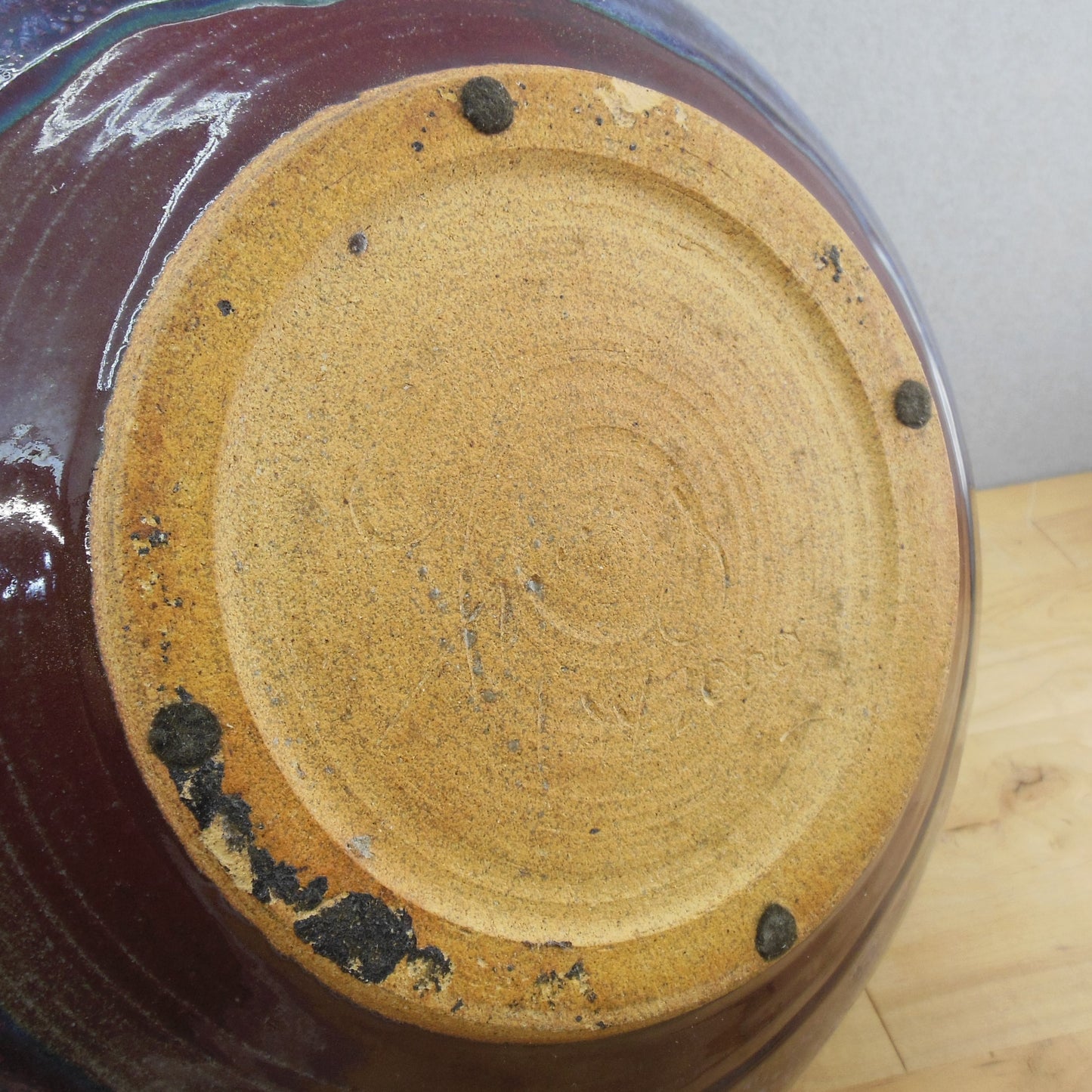 Geoffrey Healy? 2000 Signed Pottery Large Moon Jar Vase 8.5" 13" Bottom