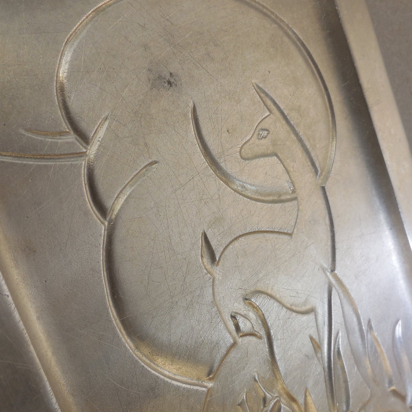 Griswold Erie PA Aristocraft Ware Aluminum Meat Serving Platter A2082 Deer Used