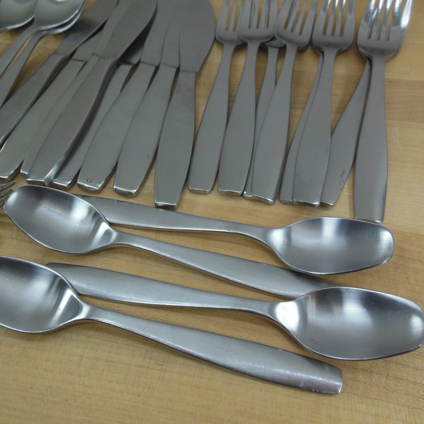 Gourmet Settings Non-Stop Stainless Flatware Partial Set 29 Pieces Used