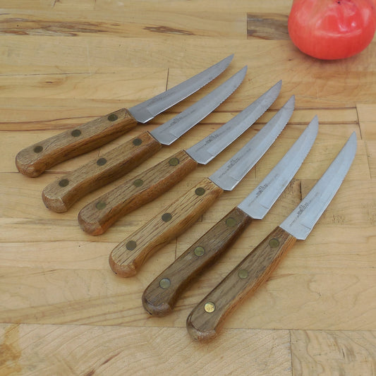 Lifetime Cutlery Old Homestead Japan Serrated Stainless Steak Knife 6 Set Vintage