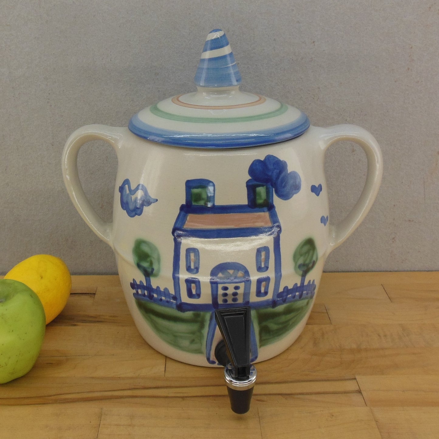M.A. Hadley Pottery Farm House Beverage Water Cooler Dispenser Crock