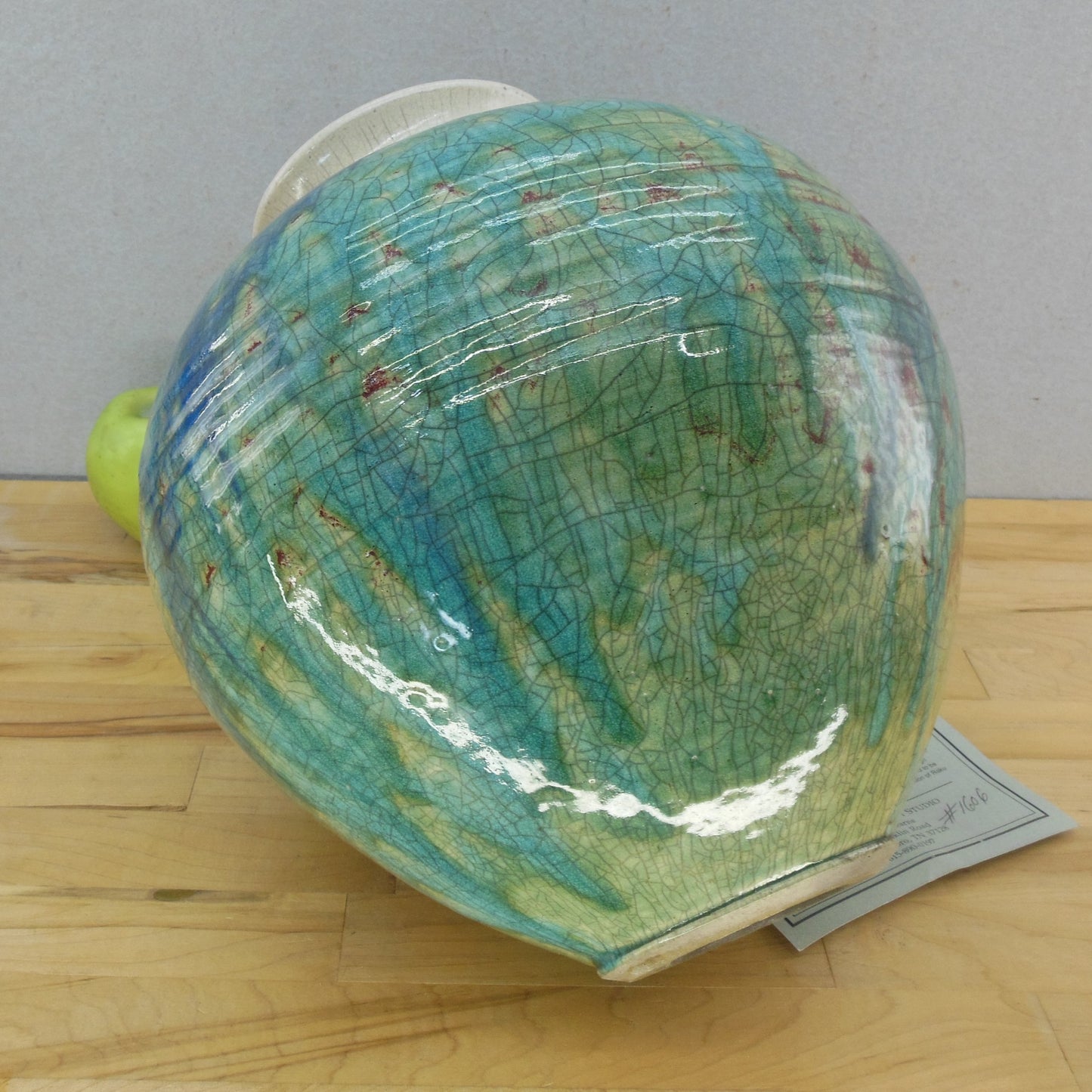 Harry Hearne Raku Pottery Vase Large 12" Turning Point Clay Studio TN Vintage