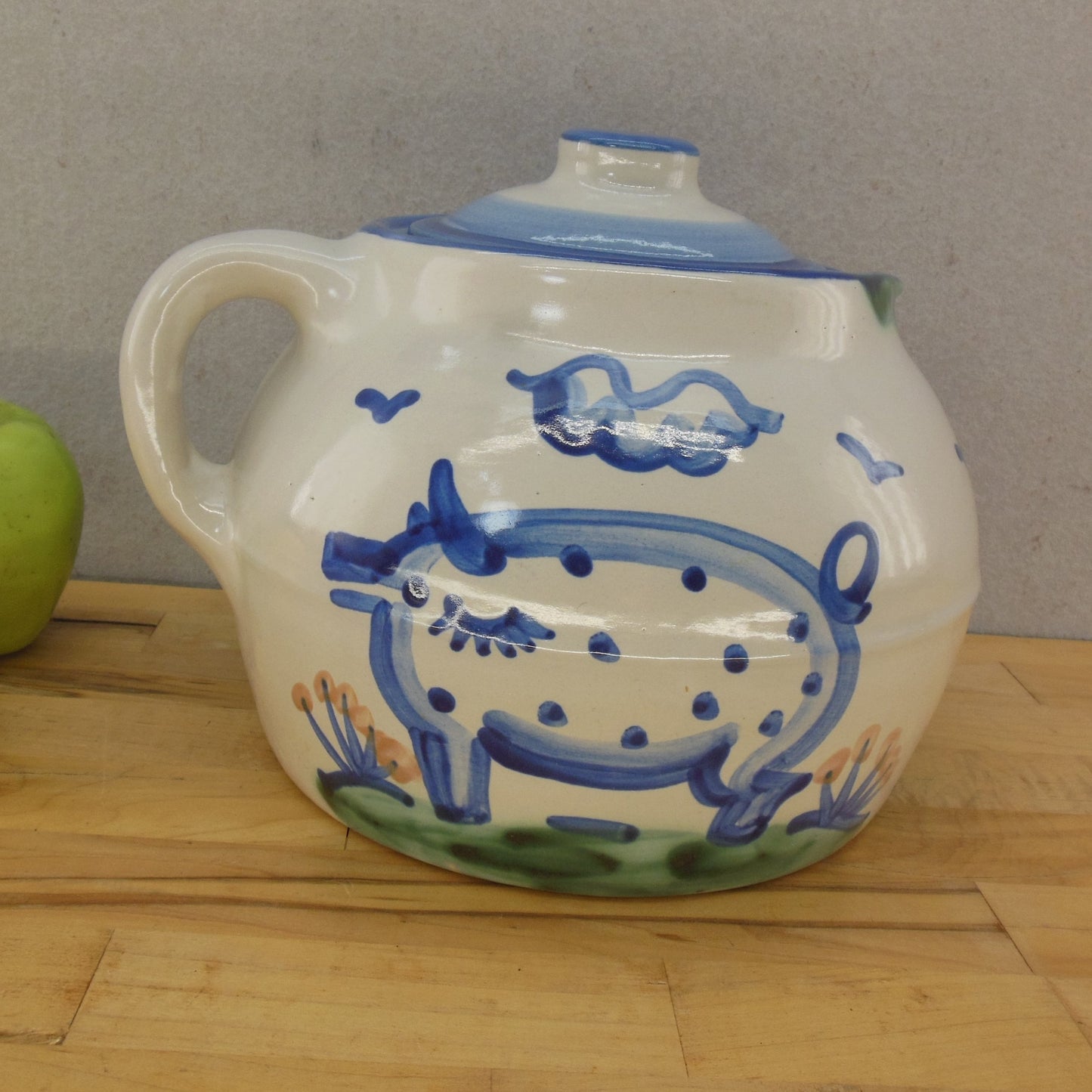 M.A. Hadley Pottery Pig Cow Lidded Pitcher Bean Pot Handle