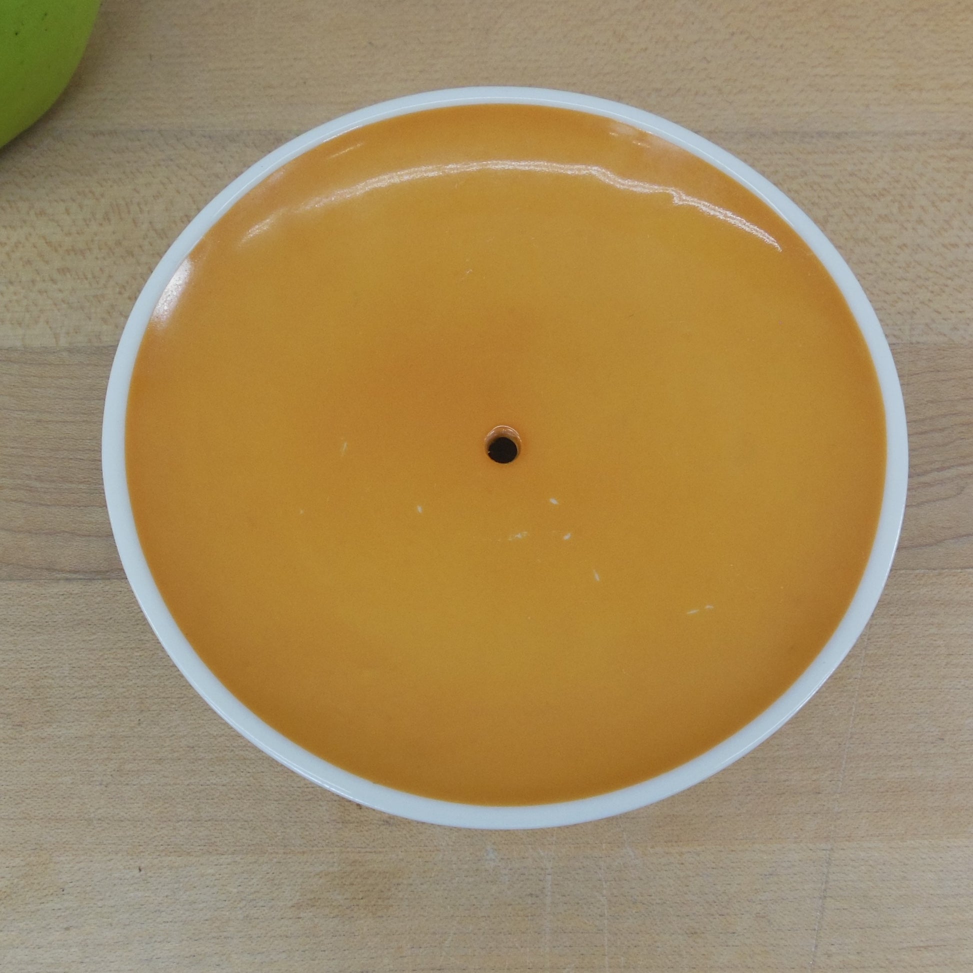 Helmut Krüger West Germany Small Orange White Porcelain Dish Candle Holder Vintage