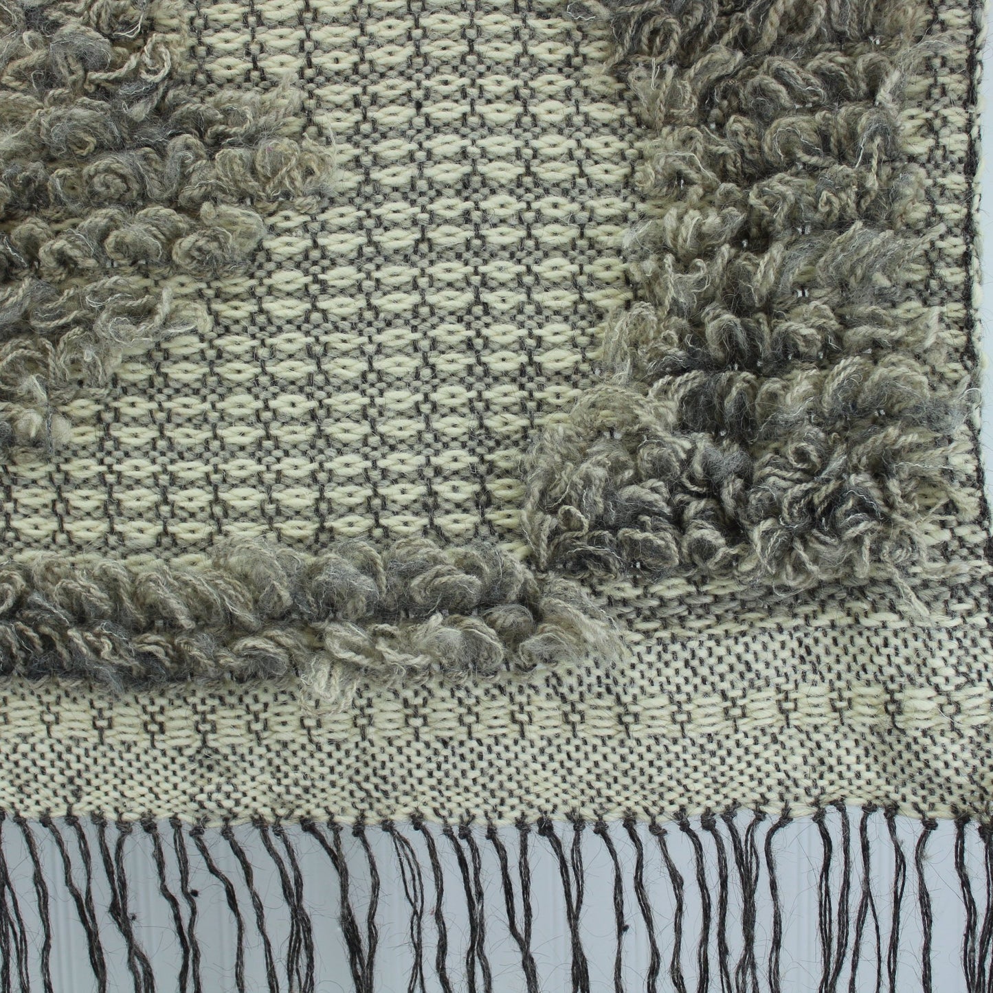 Artisan Hand Loomed Wool Wall Hanging Estate Unused Vintage corner of hanging