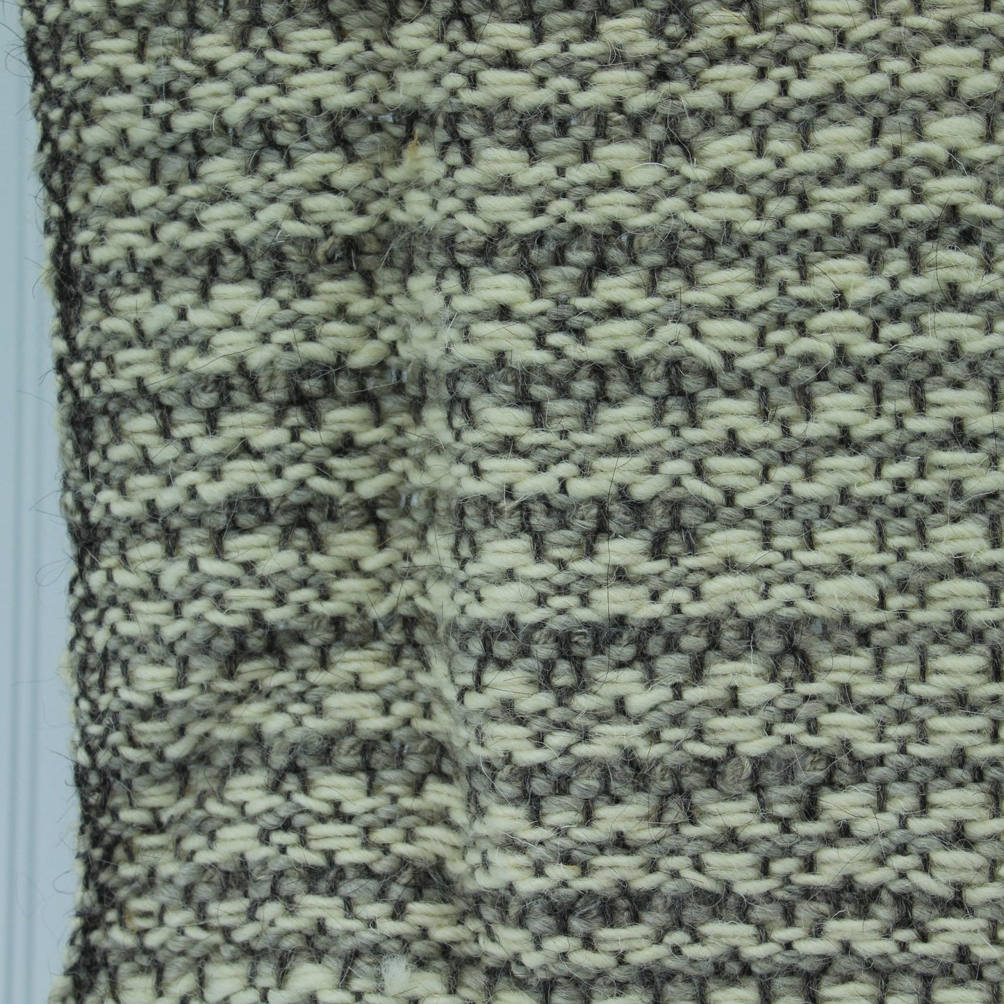 Artisan Hand Loomed Wool Wall Hanging Estate Unused Vintage closeup reverse