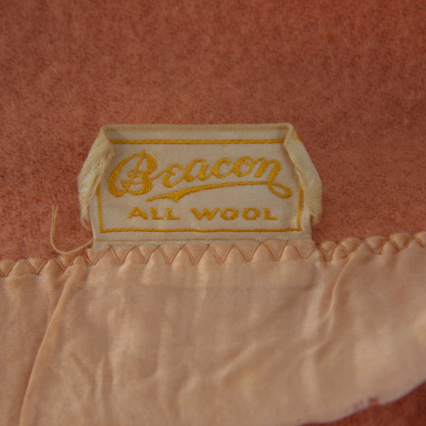 Vintage Pink Beacon 100% Wool Blanket 6