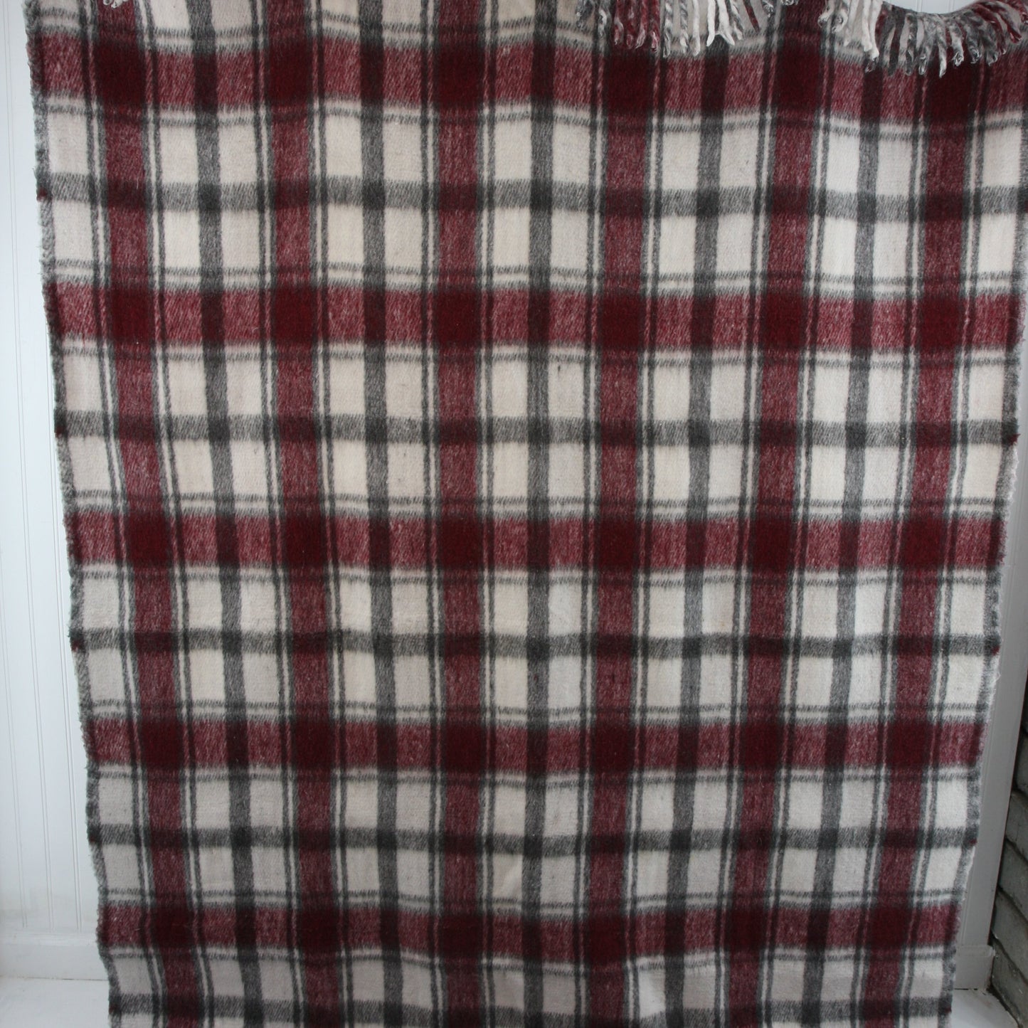 Vaquera Throw Blanket From Lanera Textil Red Gray Plaid 76 X 60