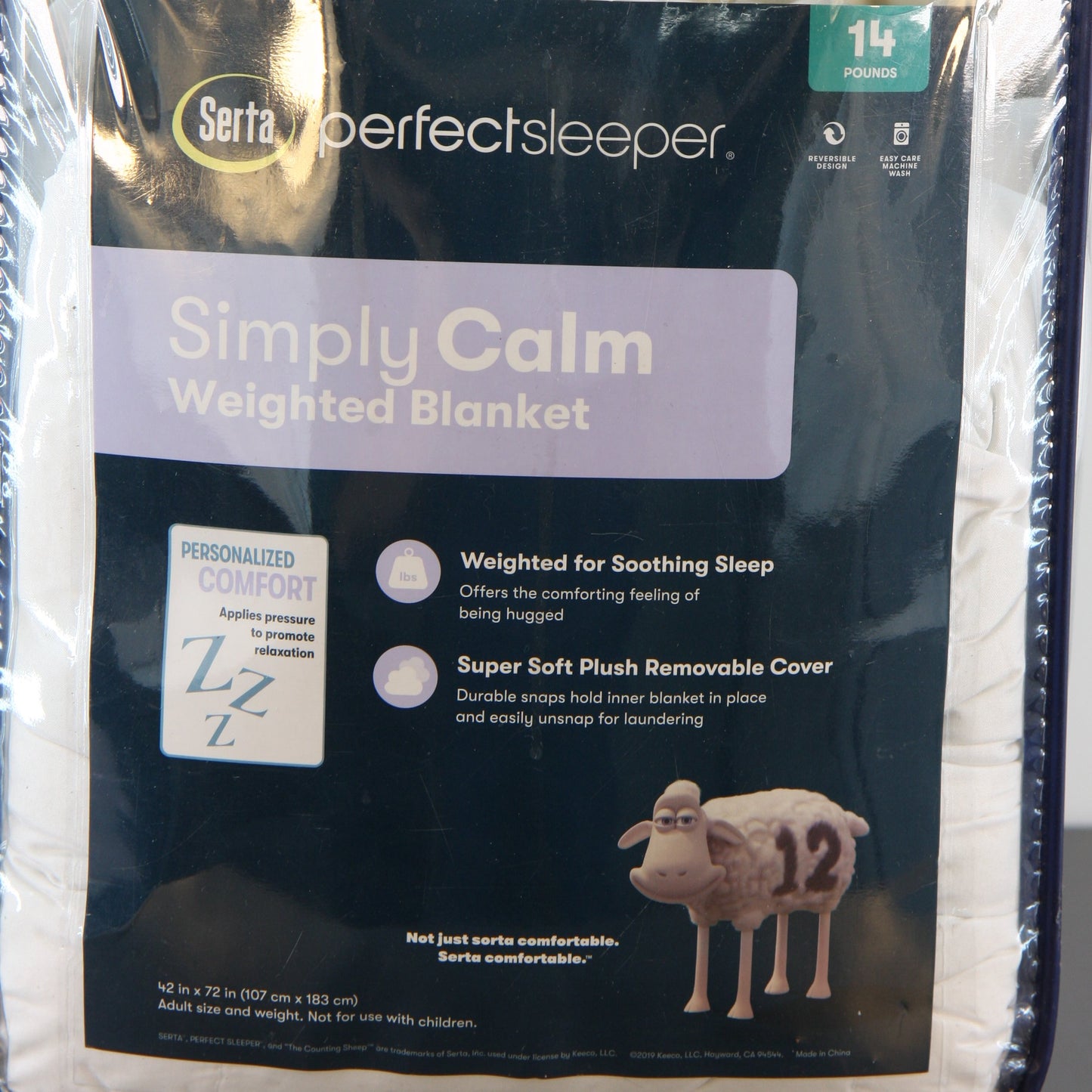 Serta Simply Calm 14 Pound Adult Weighted Blanket 42" x 72"