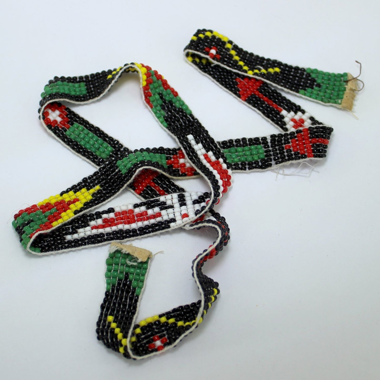 Estate Southwest Native Beaded Thunderbird Necklace Hat 26" Vintage flexible with great craftsmanship