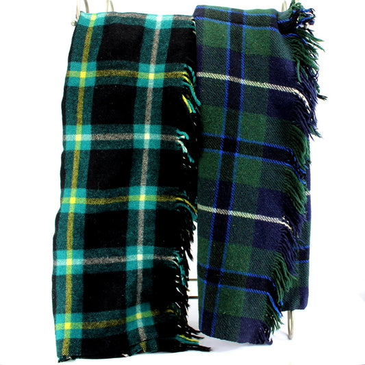 Heavy Fringed Wool Throws Blankets 2 Cutters Use DIY Felt Crafts Ayers Campbell Clan