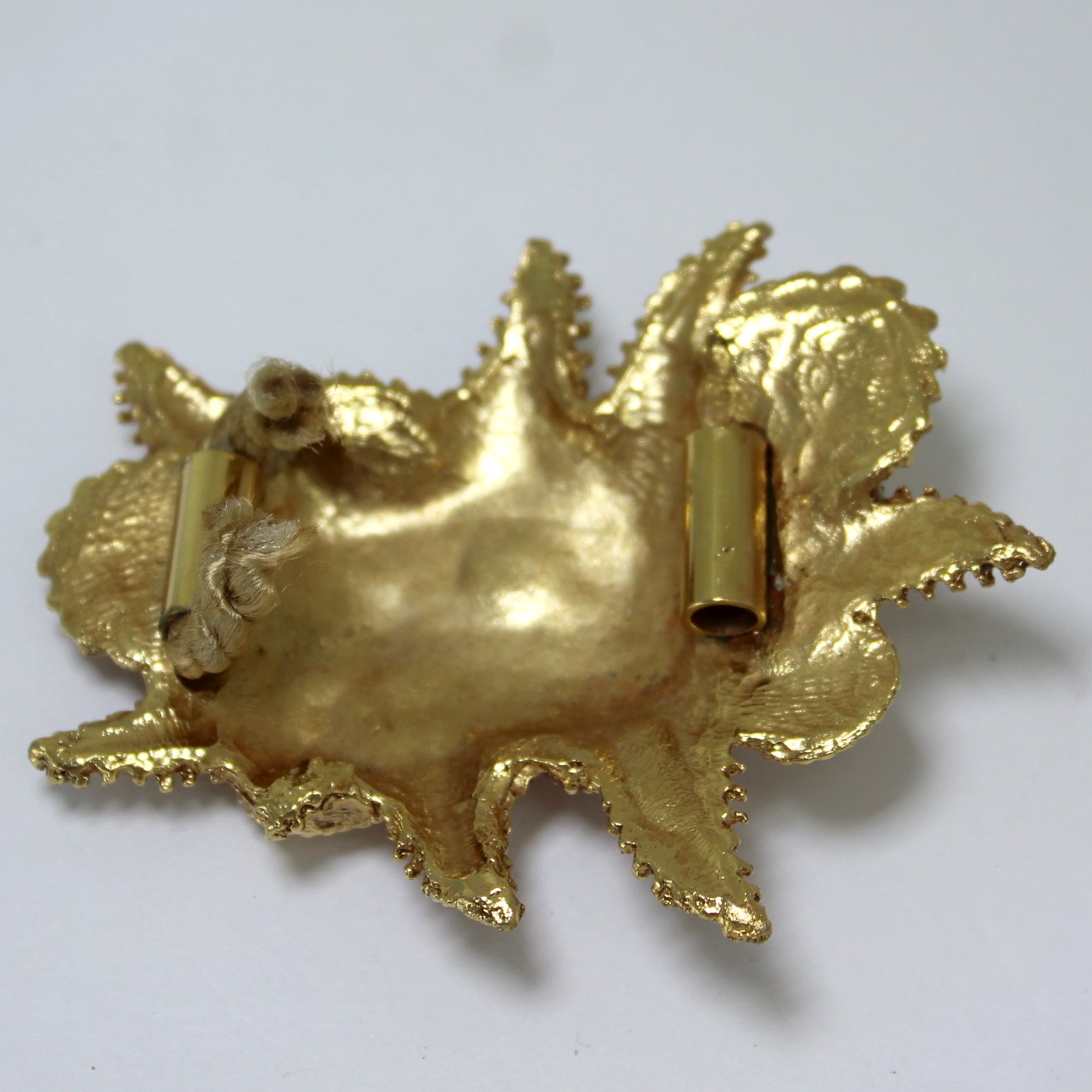 Elegant Bright Gold Metal Belt Buckle Starfish Shells for Cord Belt revverse