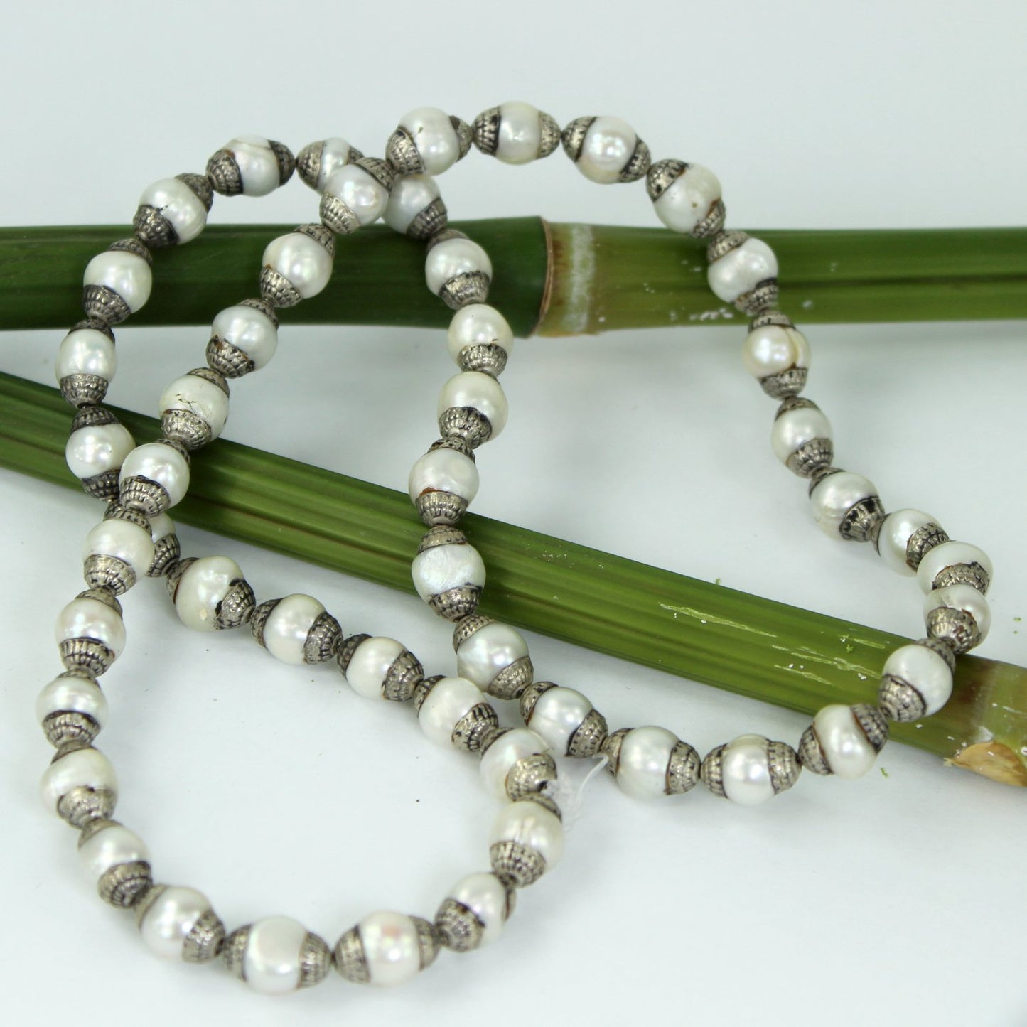 Necklace String Fresh Water Pearls Silver Spacers Wear DIY Jewelry string