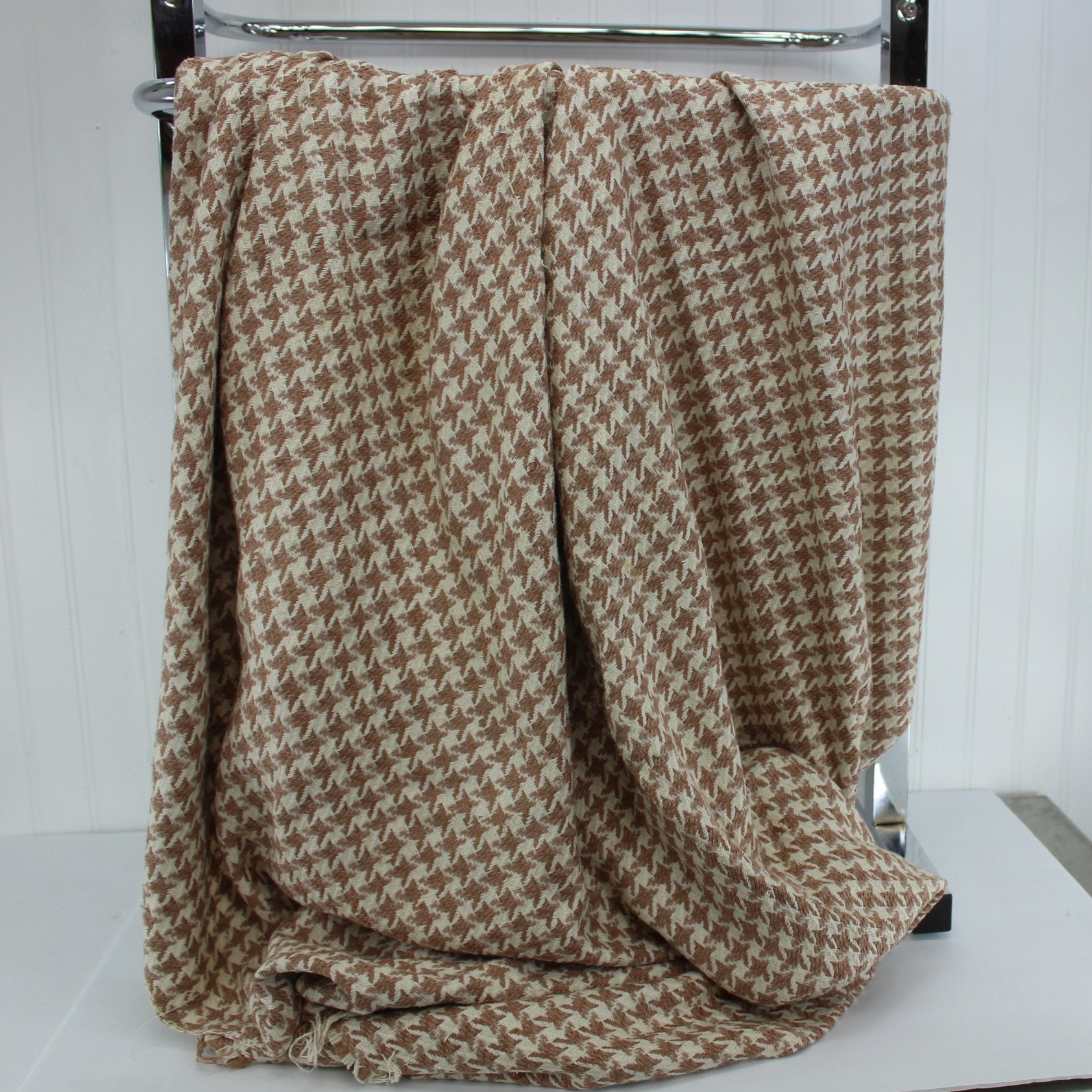 Ivory Cocoa Hounds-tooth Elegant Fabric 2 1/2 Yards X 44" DIY Sewing fabric has nice drape soft fluid