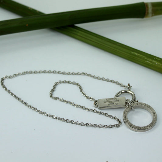 Armani Exchange Silver Necklace Ring Tag Charms Choker