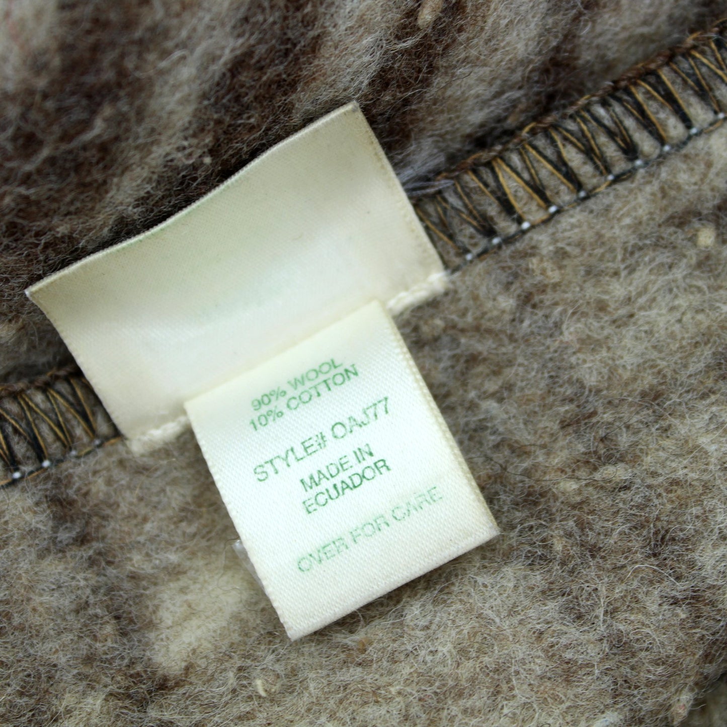 L L Bean Wool Cotton Blanket Ecuador Heavy Thick Lush Vintage original tag