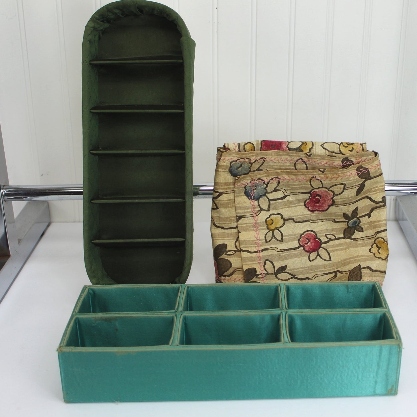 Collection 3 Vintage Handkerchief Boxes Mid Century Shabby Chic