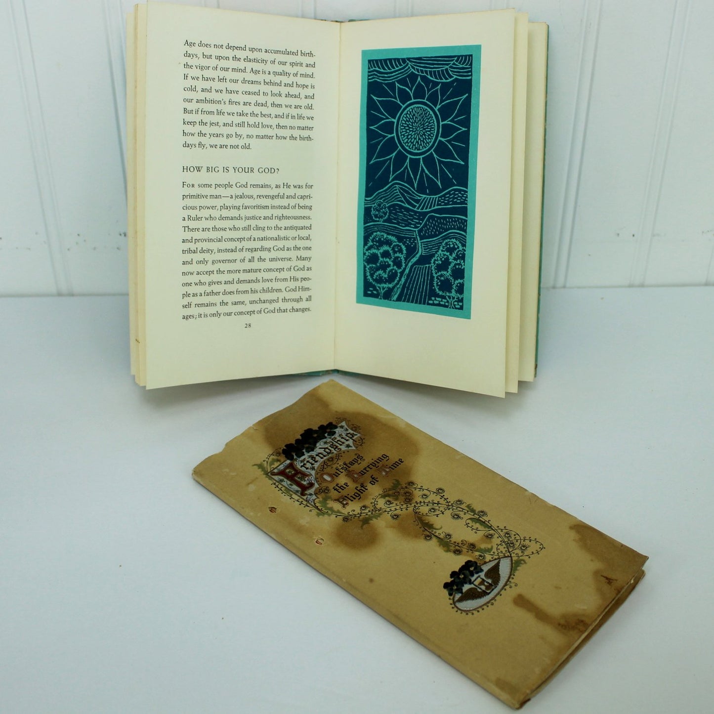 Collection 9 Vintage Antique Books DIY Crafts Decopauge Christmas Friendship Angels closeup books