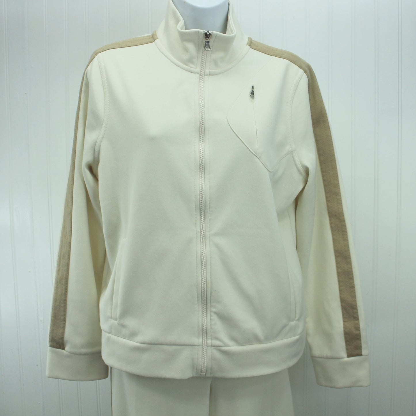 RL Ralph Lauren Active Pants Suit Casual Jogger Cream Tan Nice Detail front view jacket