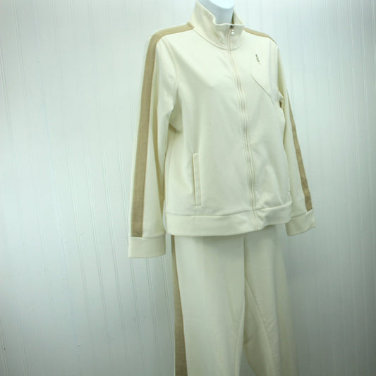 RL Ralph Lauren Active Pants Suit Casual Jogger Cream Tan Nice Detail