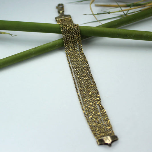 Sparkling Bracelet 10 Fine Chain 925 Vermeil Gold Wash Italy Vintage
