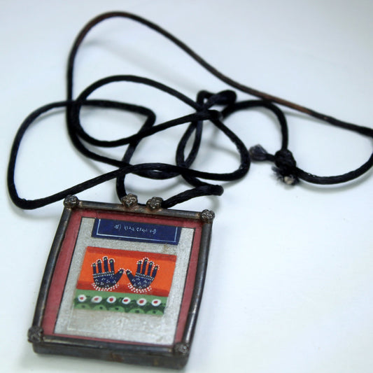 Lotus Hands Lord Vishnu Pendant Necklace Artisan