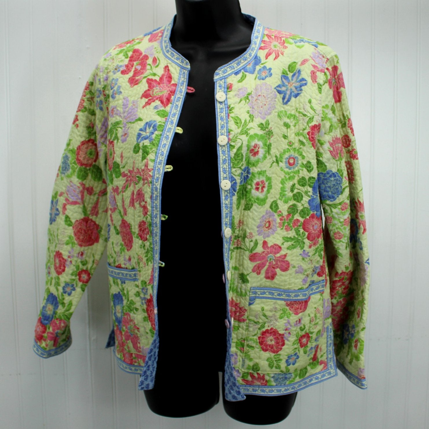 Vintage Vera Bradley Reversible Zip Front outlet Jacket Micro Floral Quilted Jacket Sm