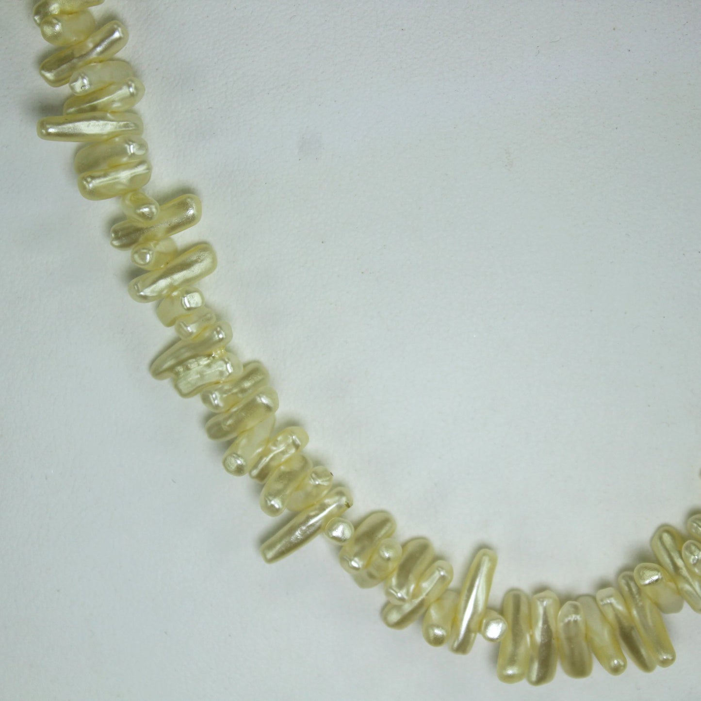Napier Vintage Faux Pearl White Coral Necklace Designer Signed Eco Friendly closeup