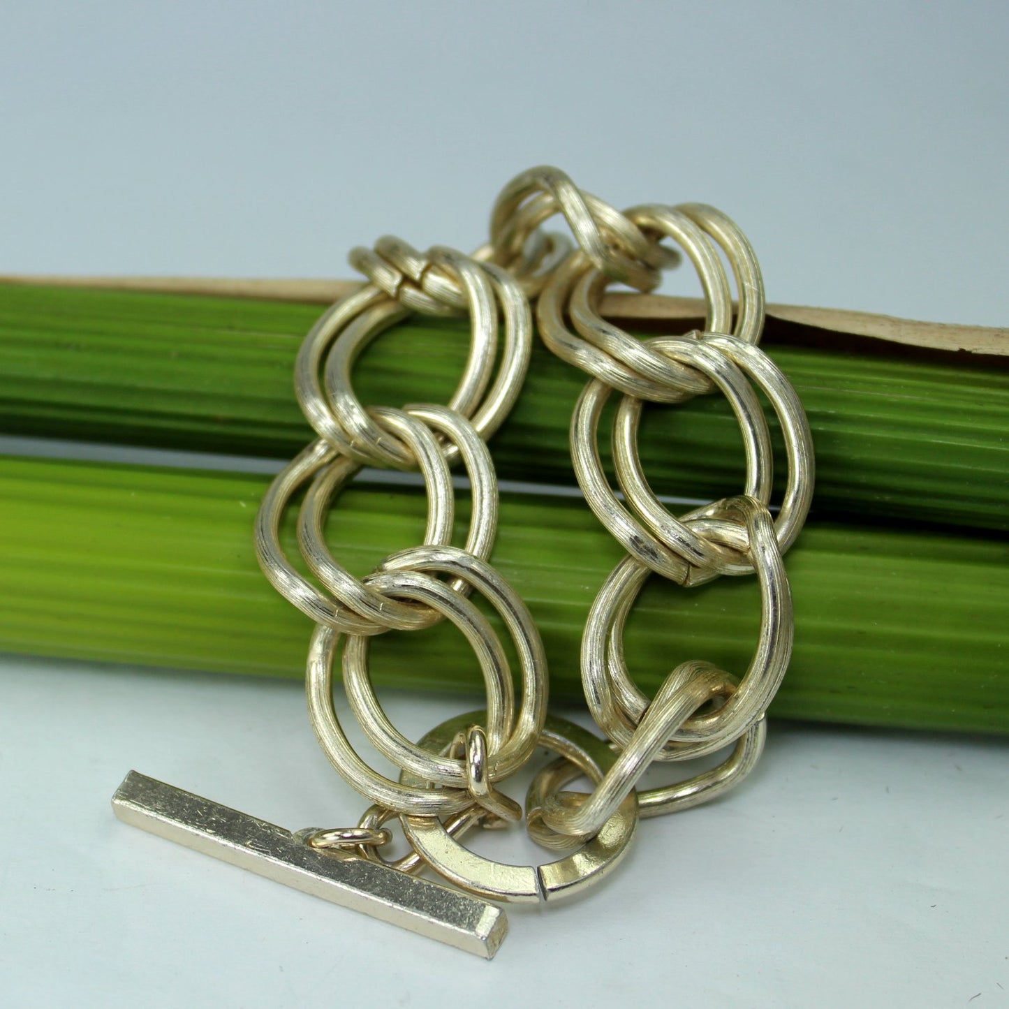 Vintage German Silver Bracelet Large Links Lightweight
