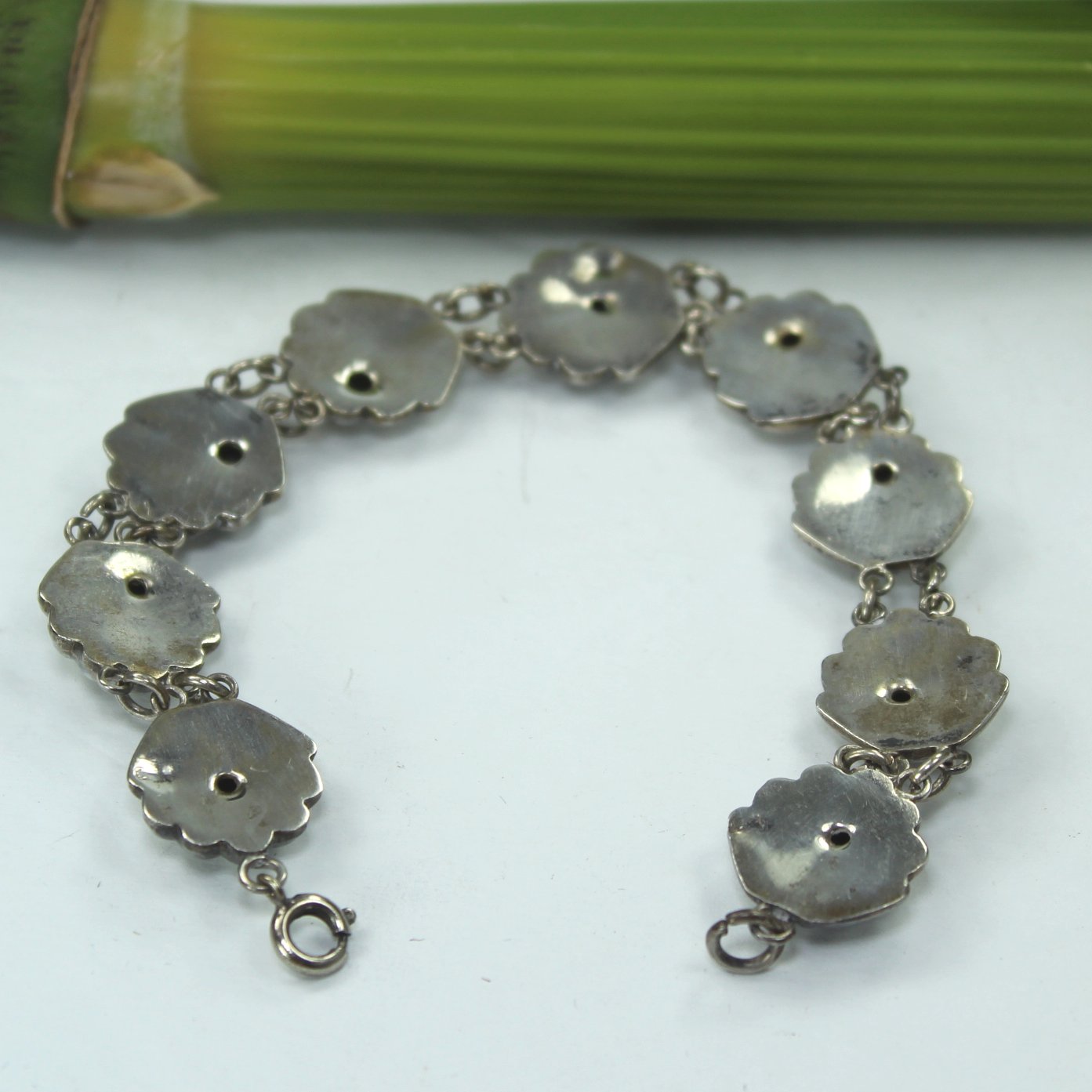 Sterling Silver Shell Design Link Bracelet Egypt reverse