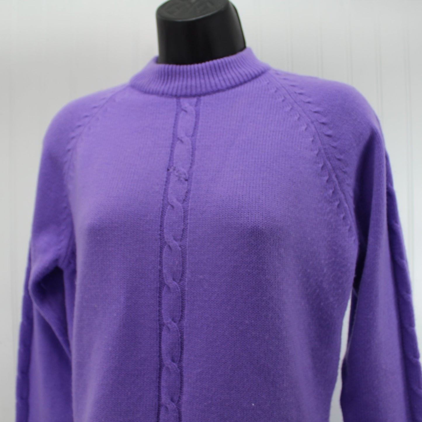 Pants Set Korea 2 Piece Sweater Knit Suit 1960s Acrylic Violet detail front top