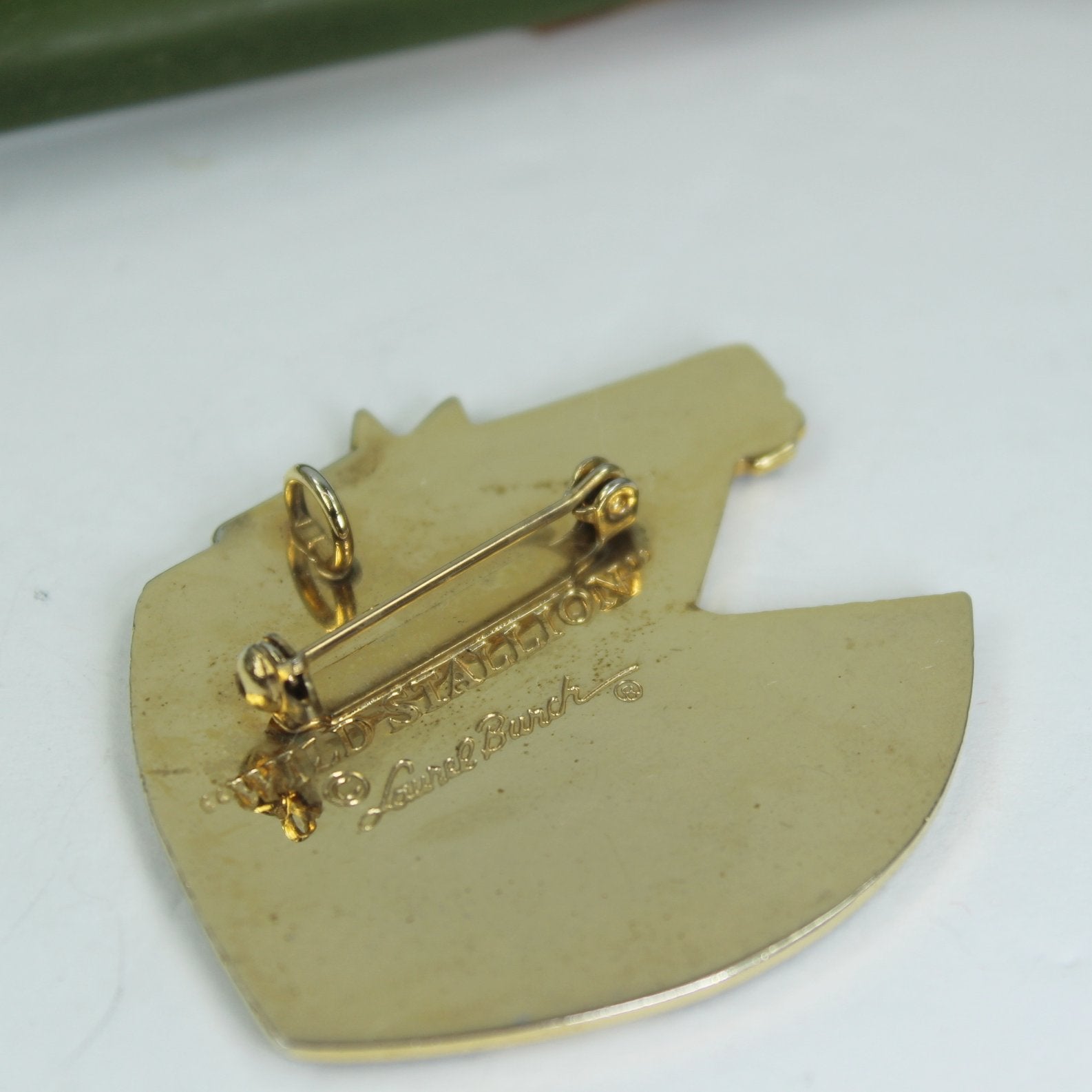 Laurel Burch Wild Stallion Pendant Pin Vintage Design reverse of pin