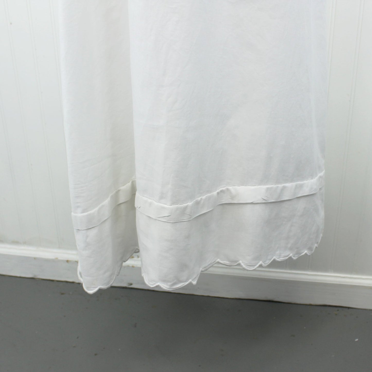 Victorian Cotton Half Petticoat Satin Stitch Scallop Hem Theater DIY hand stitch hem