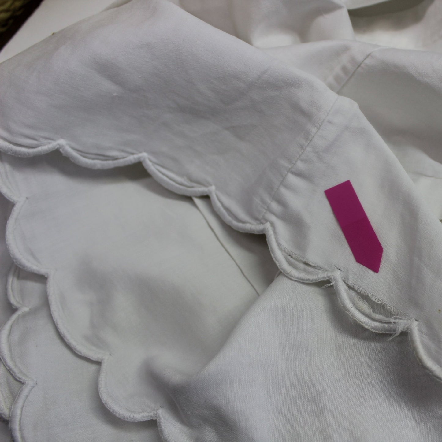 Victorian Cotton Half Petticoat Satin Stitch Scallop Hem Theater DIY loose stitch