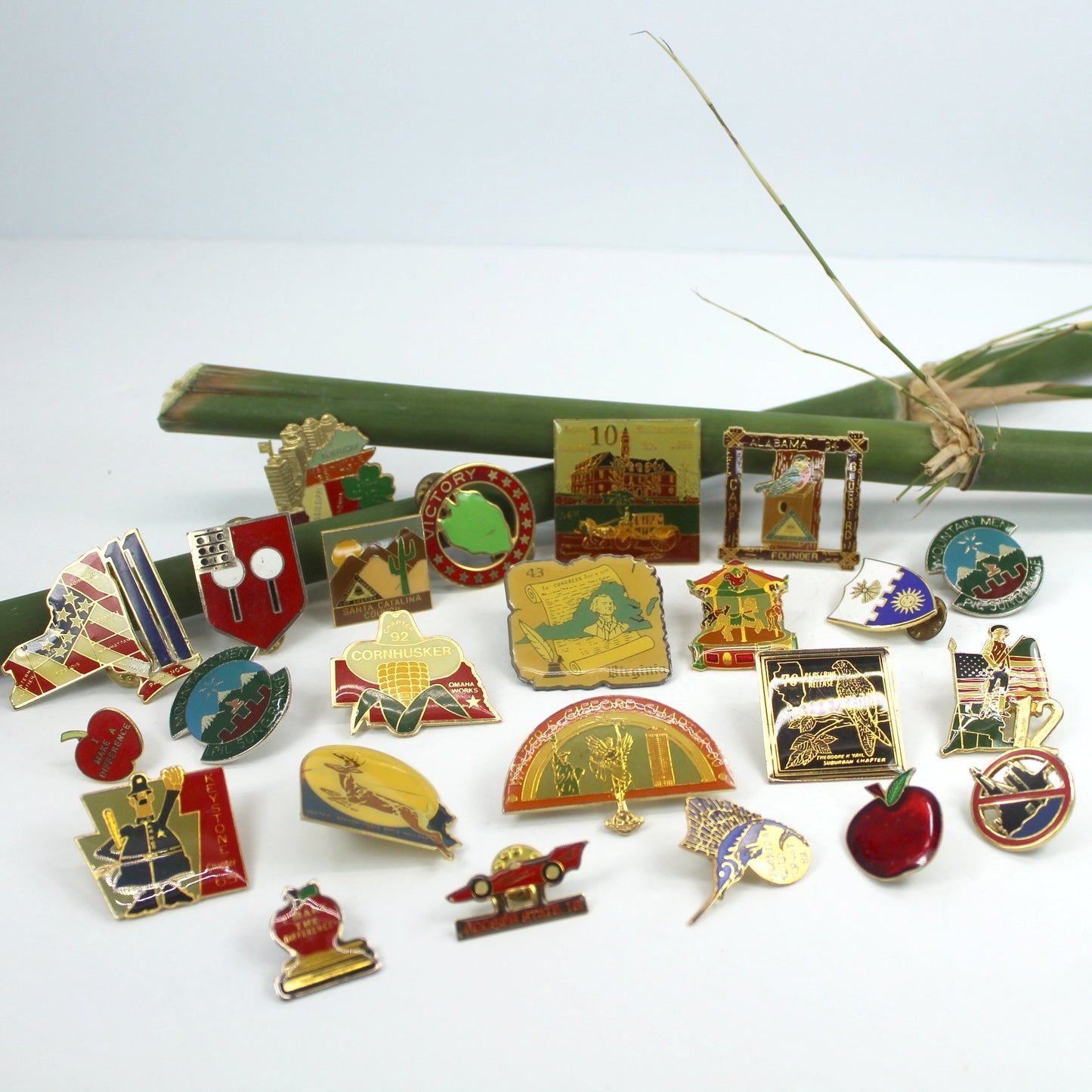 Telephone Pioneers America Collection 24 Vintage Button Pins