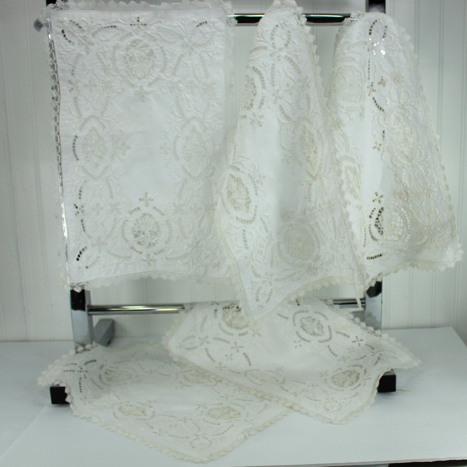Hand Made Vintage Place Mats Collection 5 Open Work Embroidery Lace