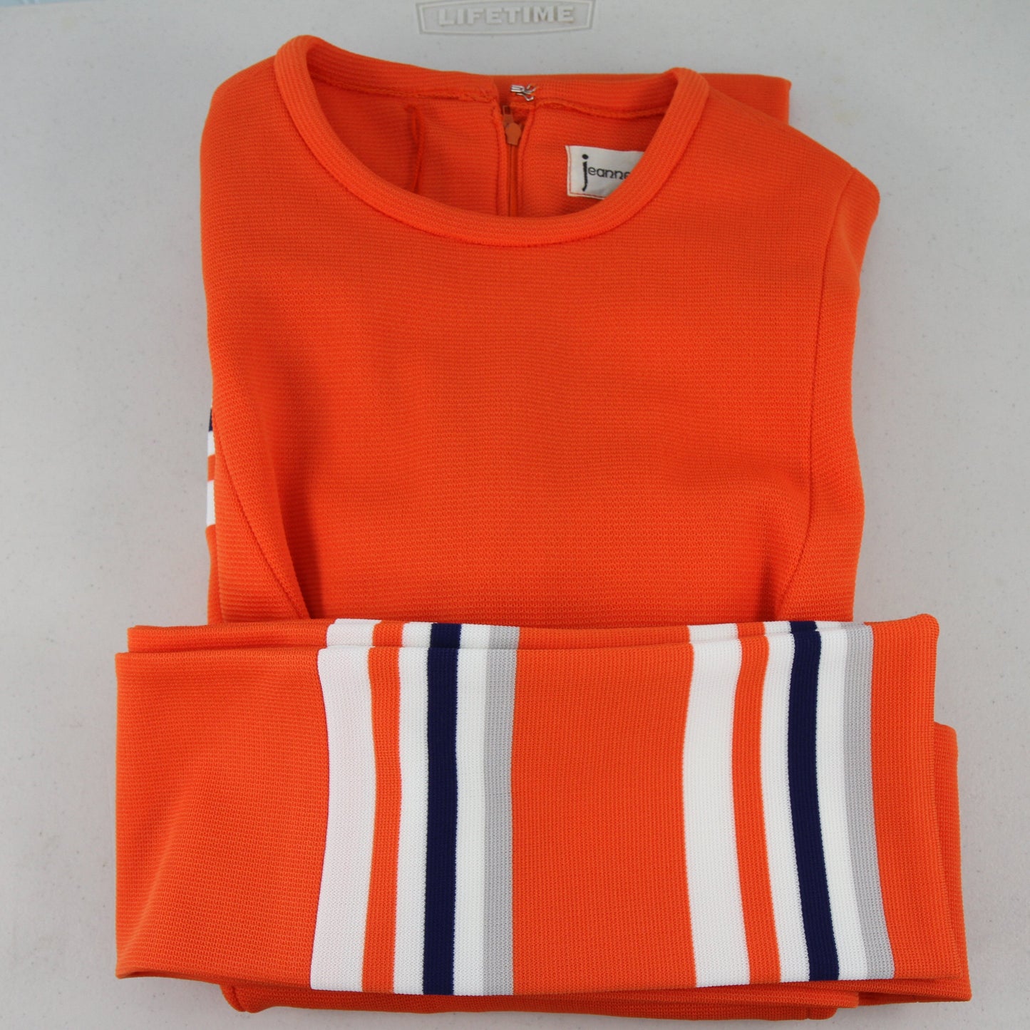 1960's Jeanne Durrell Orange Mod Dress6