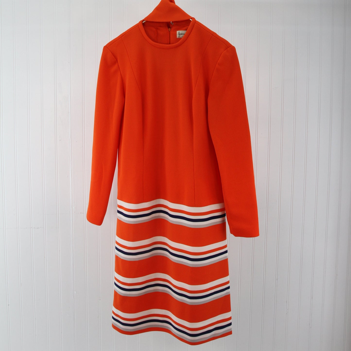 1960's Jeanne Durrell Orange Mod Dress3